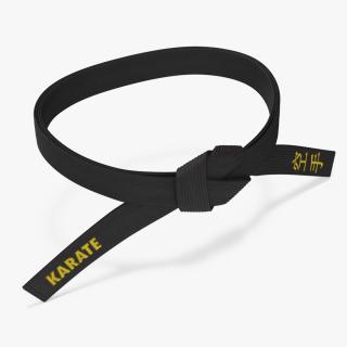 Black Waist Karate Obi Belt 3D