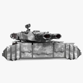 3D Futuristic Heavy Tank Winter Khaki Rigged 2 model