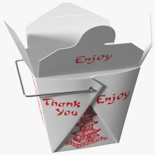 3D Chinese Restaurant Opened Takeout Box 16 Oz model