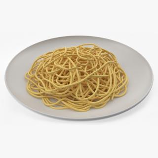 3D model Plate of Cooked Spaghetti