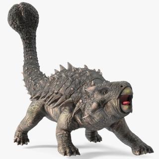 3D Ankylosaurus Tropical in Attack Pose