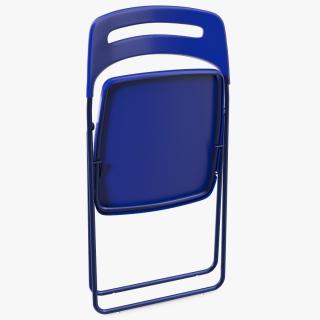 3D Plastic Folding Chair Blue Folded model