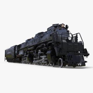 Locomotive Big Boy with Trailed Tender Rigged for Cinema 4D 3D model