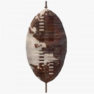 3D Zulu War Isihlangu Cow Hide Battle Shield