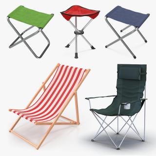 3D model Outdoor Folding Chairs Collection 2