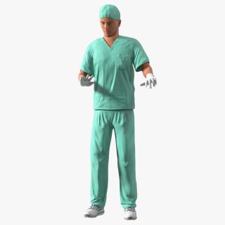 3D Male Doctor wearing Gloves Rigged model