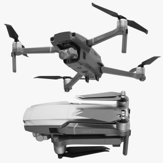 DJI Mavic 2 Zoom Quadcopter Rigged 3D model