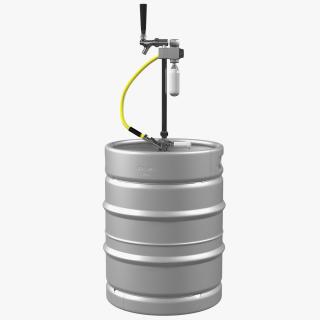 3D model Beer Keg 50L with Portable Tap