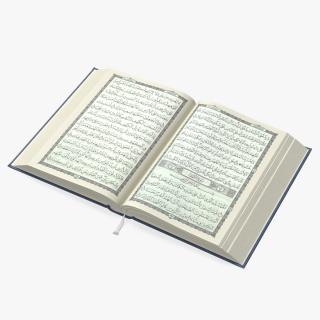 3D model Holy Quran Blue Open