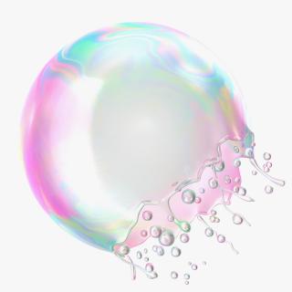 3D model Soap Bubble Burst Stage 3