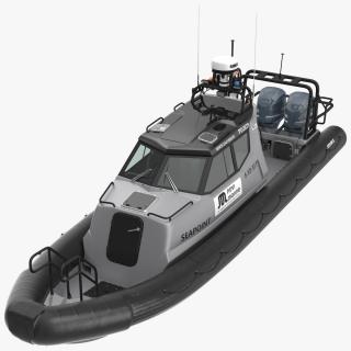 3D model Boat Grey Waverider 1060 GRP Cabin Rigged for Cinema 4D