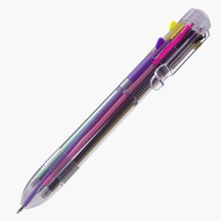 Multicolor Retractable Click Ballpoint Pen 3D