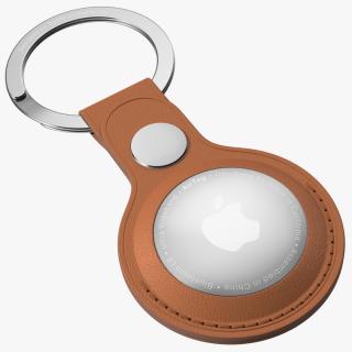 3D model Apple AirTag Leather Key Ring Brown