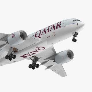 Airbus A350-800 Qatar Rigged 3D Model 3D