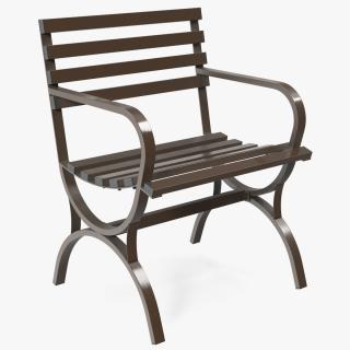 Outdoor Metal Seat Brown 3D model