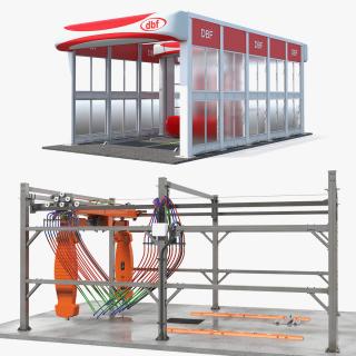 Rigged Car Wash Systems Collection 3D model