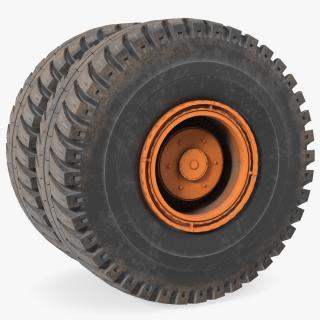 3D Dump Truck Double Wheel model