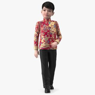 3D Chinese Boy Dragon Silk Costume