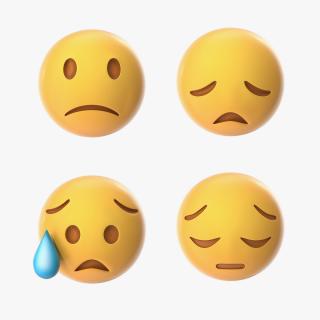 3D model Emoji Disappointed Faces Collection