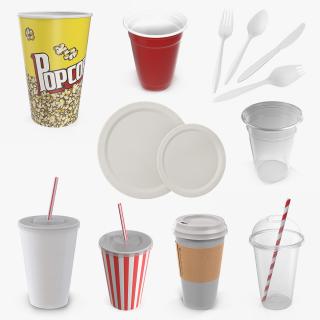 3D Disposable Tableware Collection 3 model