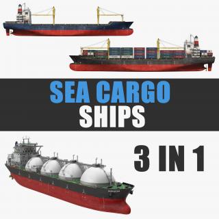 3D Sea Cargo Ships Collection