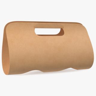 3D Two Seats Take Away Kraft Paper Cup Carrier model