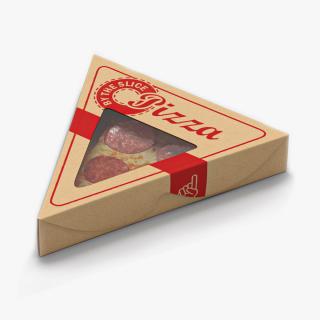 3D Pizza Slice in Packaging Box model