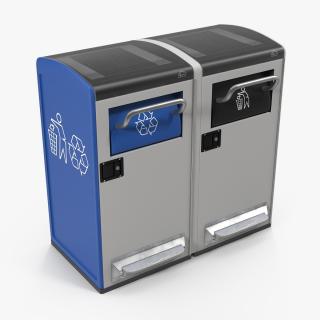 3D General Waste and Recycling Station Generic model