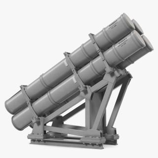 3D model MK 141 Missile Launching System RGM 84 Harpoon SSM Navy