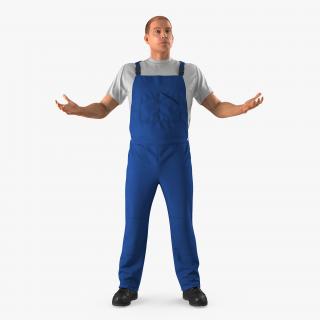 3D Worker Wearing Boiler Suit Rigged model