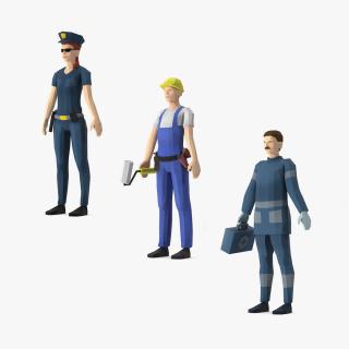 Rigged Low Poly Characters Collection 3D