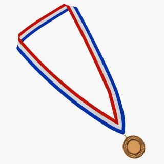 3D model Bronze Award Medal with Ribbon