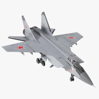 Mikoyan MiG-31 Supersonic Interceptor Aircraft Rigged for Cinema 4D 3D