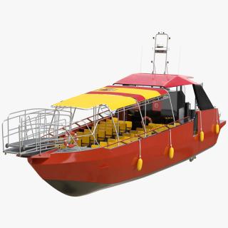 Excursion Boat Black Red 3D model