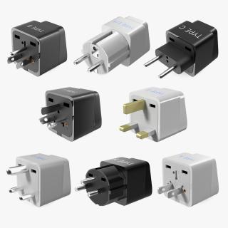 Electrical Plug Adapters Collection 5 3D