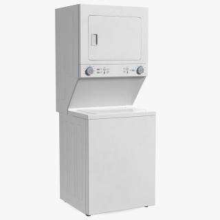 3D Stacked Washer Dryer Laundry Center White