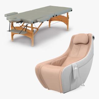 Massage Table and Chair 3D Models Collection 3D model