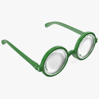 3D Green Nerd Glasses model