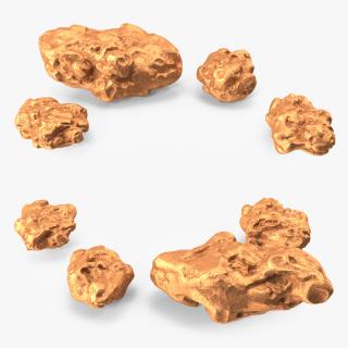 Copper Natural Minerals Big Stones 3D model