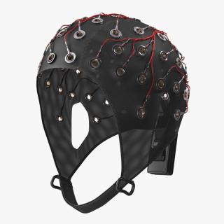 EEG Head Cap with Electrodes Black 3D model