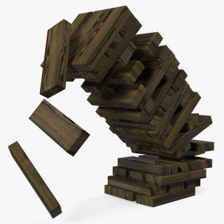 3D model Wooden Falling Tower