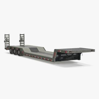 Flatbed Semi Trailer Rigged 3D