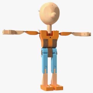 3D model Colored Wooden Character Rigged for Maya