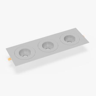 3D Modular Surface Mounted 3 Light Luminaire Gray