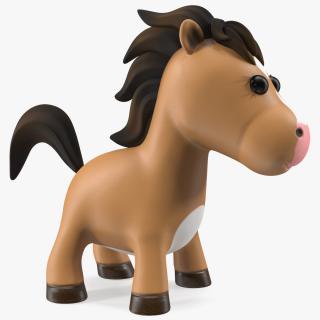 Brown Cartoon Horse 3D model