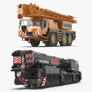 3D model Rigged Mobile Cranes Liebherr Collection