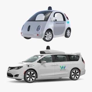 3D Rigged Waymo Self Driving Cars Collection