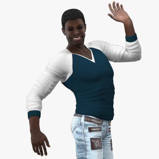 3D Afro American Man in City Style Rigged model