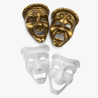 Theater Masks Collection 3D model