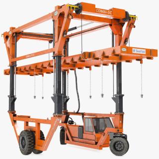 Straddle Carrier Combilift SC Dirty Rigged 3D